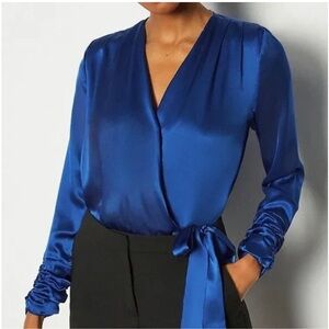 Banana Republic Royal Blue Satin Blouse
